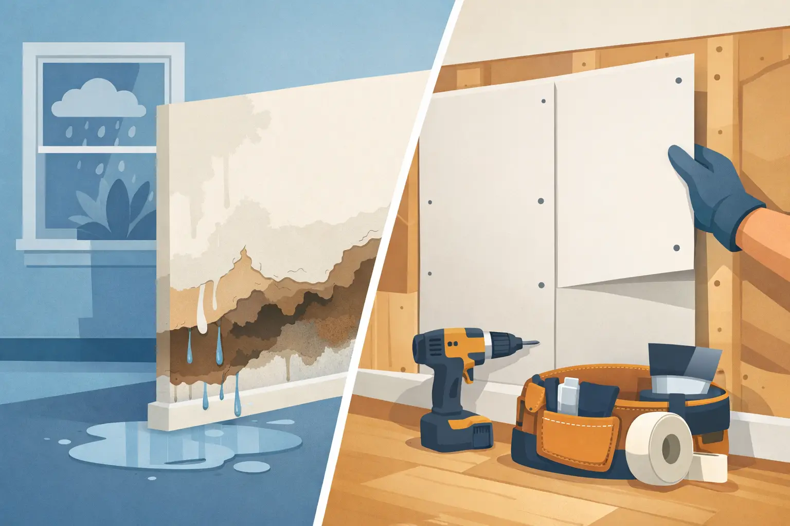 Water Damaged Drywall Replacement Basics