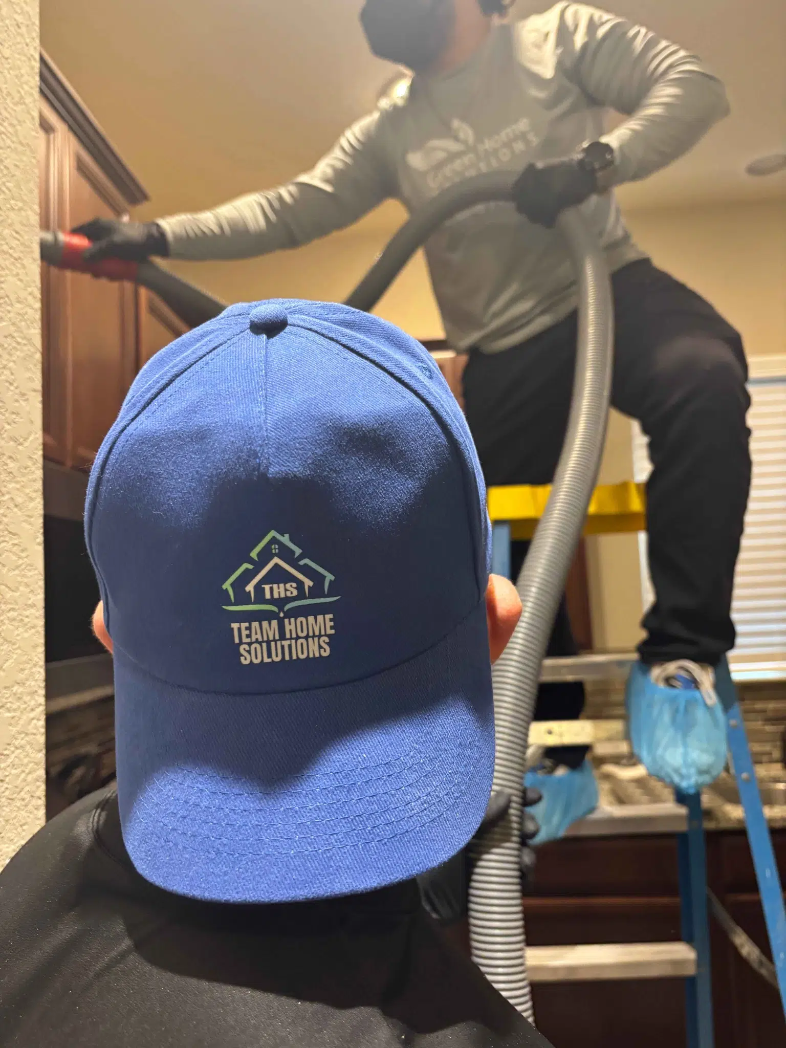Team Home Solutions technician performing mold remediation in Cypress TX