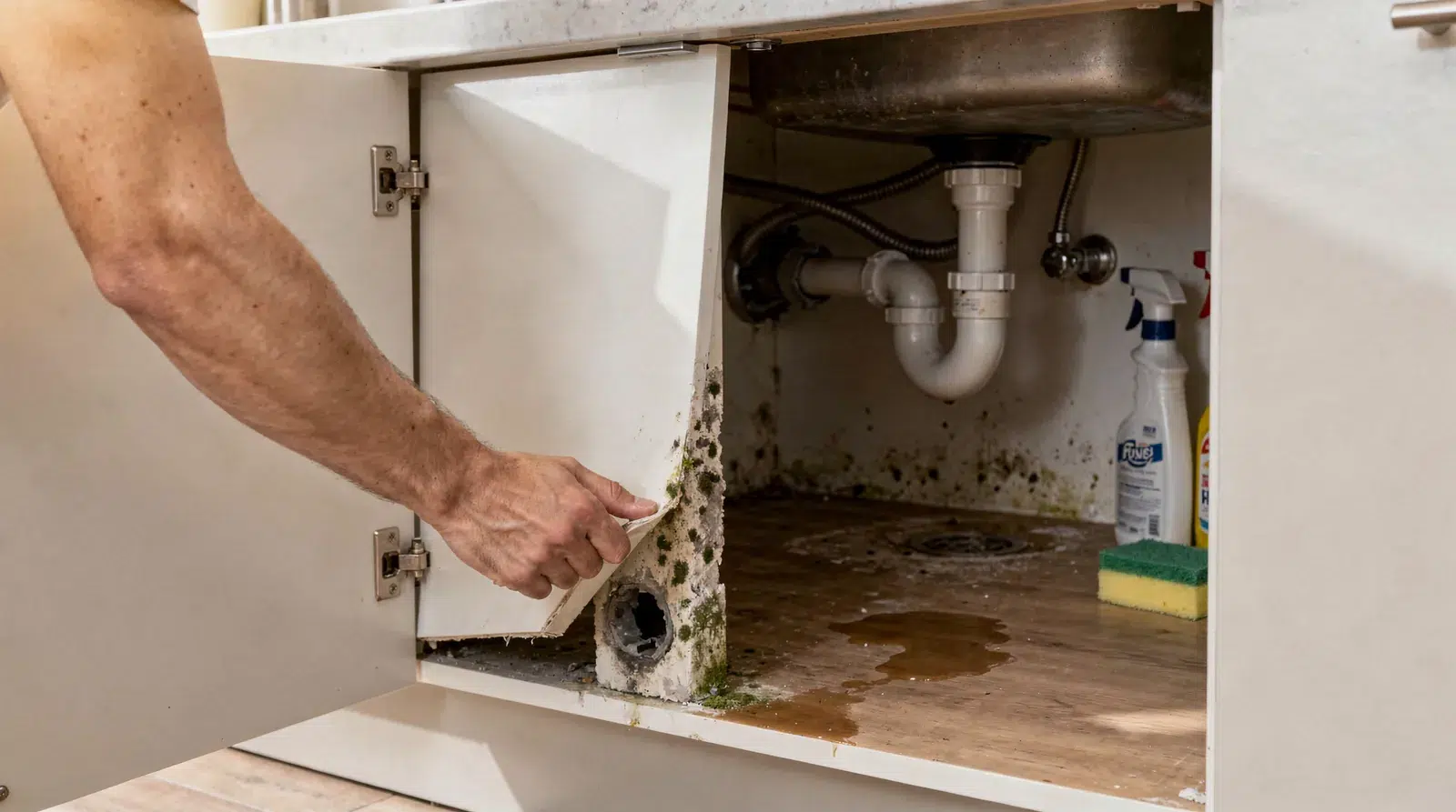 How Can I Tell if I Have a Serious Mold Problem in My Home? Hidden mold commonly develops behind walls, under flooring, and in attics or crawl spaces.; Water